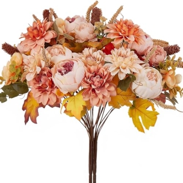 Thanksgiving Decorations - 2pcs Artificial Fall Flowers, Fall Decor Flower Bouquet for Wedding Bouqu...