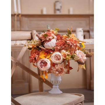 Gorgeous 2pcs Artificial Fall Flower Bouquets for Autumn Decor