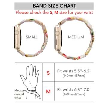 Heesch Resin Fashion Watch Band Compatible with Apple Watch Series Ultra//10/9/8/7/SE/6/5/4/3/2/1, T...