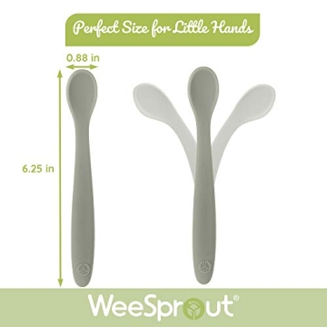 WeeSprout Silicone Baby Spoons for Easy Feeding