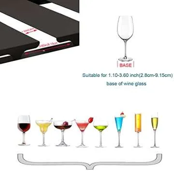 SIMVE Wine Glass Holder Under Shelf,Stainless Steel Stemware Rack for Cabinet,Glassware Drying Storage Hanger,Metal Hanging Organizer for Kitchen,Bar or Restaurant,Screw Mount,Matte Black,3 Row