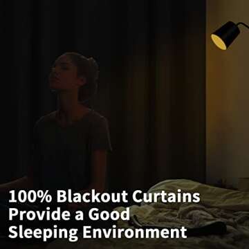 BGment Blackout Curtains for Bedroom Living Room 2 Panels Set, Linen Textured Thermal Insulation Soundproof Window Curtain Drapes with Grommet