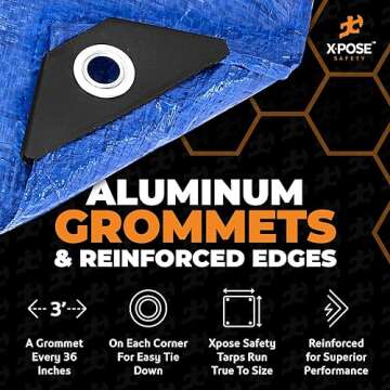 Better Blue Poly Tarp - 5' X 7' - Multipurpose Protective Cover, Leightweight, Durable, Waterproof, Weather Proof - 5 Mil Thick Polyethylene - by Xpose Safety