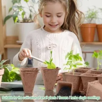 QDBNW 240 Cells Seed Starter Tray Kit, Biodegradable Peat Pots for Seedlings Trays, Plant Starter Seed Germination Kit with 40 Labels and 2 Transplant Tools (20, 240 Cells)