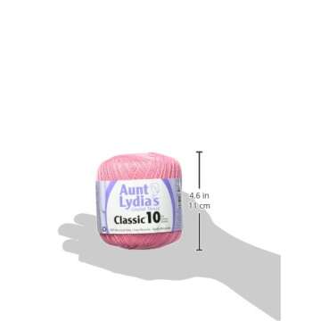 Red Heart Classic Crochet Thread in French Rose Color