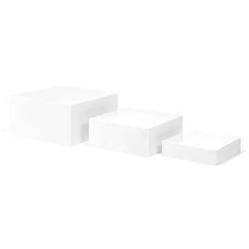 Red Co. Set of 3 Square Cube Acrylic Display Nesting Risers