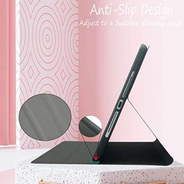 Feams Case for iPad 9th/8th/7th Generation Case, PU Leather iPad 10.2 Case 2021 2020 2019 Flip Stand Cover with Auto Wake/Sleep for iPad 9th/8th/7th Gen 10.2 Inch 2021 2020 2019 Tablet, Pink Marble