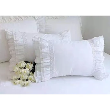 Elegant Ruffled Egyptian Cotton Pillowcases for Bedrooms