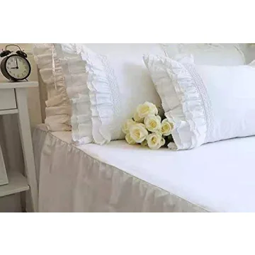 Elegant Ruffled Egyptian Cotton Pillowcases for Bedrooms