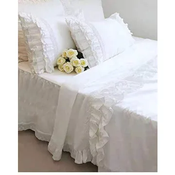 Elegant Ruffled Egyptian Cotton Pillowcases for Bedrooms