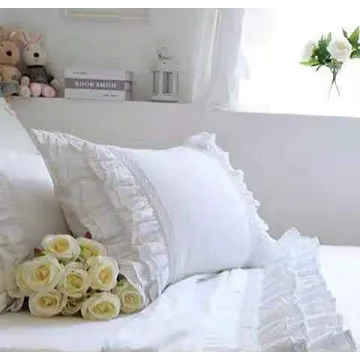 Elegant Ruffled Egyptian Cotton Pillowcases for Bedrooms