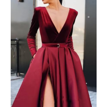 XIMILU Royal Blue High Split Evening Dress for Women