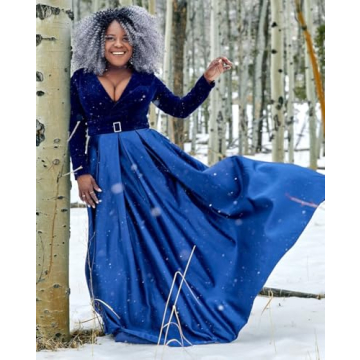 XIMILU Royal Blue High Split Evening Dress for Women