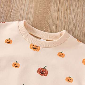 FYBITBO Halloween Baby Girl Boy Clothes Pumpkin Romper Sweatshirt Onesie Long Sleeve Bodysuit Top Fall Winter Outfit (Halloween Romper,3-6 Months)