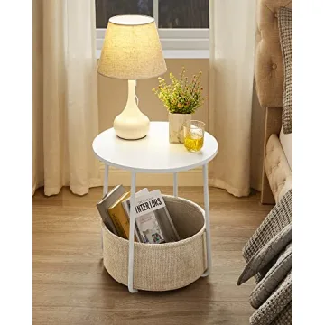 Stylish VASAGLE End Table with Basket for Modern Homes