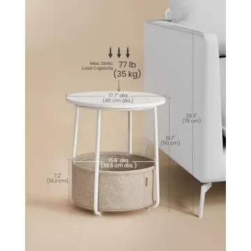 Stylish VASAGLE End Table with Basket for Modern Homes