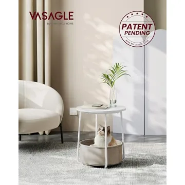 Stylish VASAGLE End Table with Basket for Modern Homes