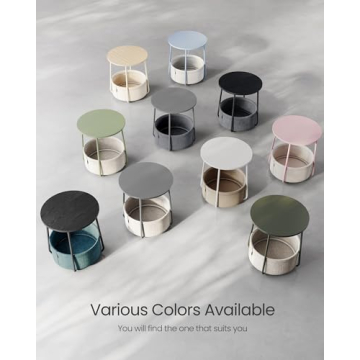 Stylish VASAGLE End Table with Basket for Modern Homes
