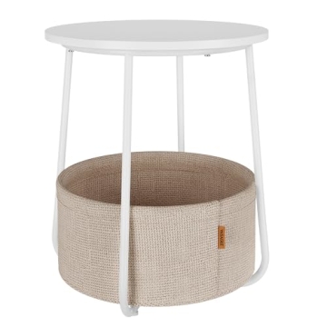 Stylish VASAGLE End Table with Basket for Modern Homes