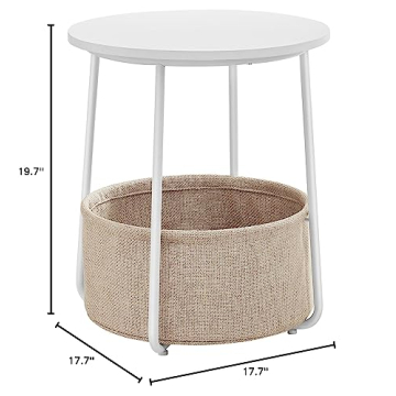 Stylish VASAGLE End Table with Basket for Modern Homes