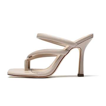 Vivianly Women's Stylish Thong Heels Sandals for Summer