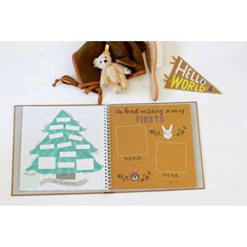 Lucy Darling Baby Memory Book, Themed Baby First Year Book, First 5 Years Journal & Photo Album for Baby Boy/Girl, Keepsake Books, Gender Neutral Memories & Milestone Book, Mom Gift - Little Camper