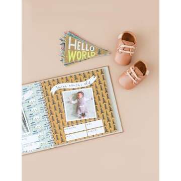 Lucy Darling Baby Memory Book, Themed Baby First Year Book, First 5 Years Journal & Photo Album for Baby Boy/Girl, Keepsake Books, Gender Neutral Memories & Milestone Book, Mom Gift - Little Camper