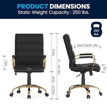 Flash Furniture Whitney Mid-Back LeatherSoft Desk Chair