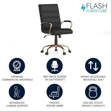 Flash Furniture Whitney Mid-Back LeatherSoft Desk Chair