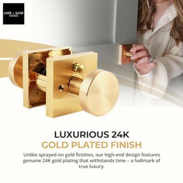Elegant Gold Door Knobs with Privacy Lock for Modern Homes