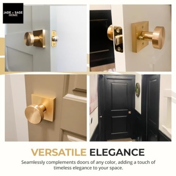 Elegant Gold Door Knobs with Privacy Lock for Modern Homes