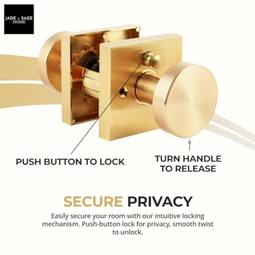 Elegant Gold Door Knobs with Privacy Lock for Modern Homes