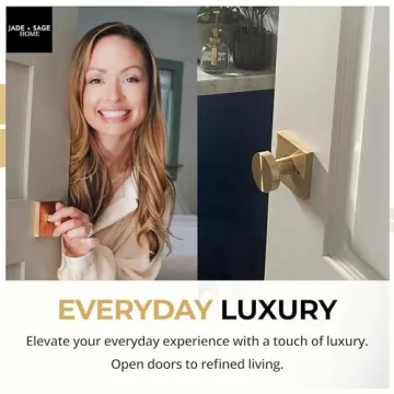 Elegant Gold Door Knobs with Privacy Lock for Modern Homes