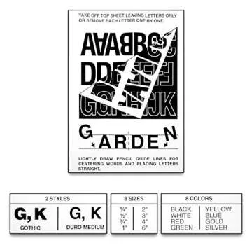 Duro 1-Inch Gothic Vinyl Letters and Numbers Set