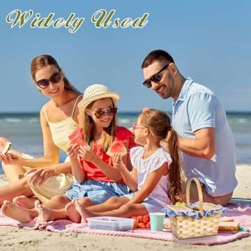 Teenyyou Mini Picnic Basket with Lid and Handle Small Gingham Woven Picnic Basket Picnic Hamper for Outdoor Camping Easter Halloween(Blue and White)