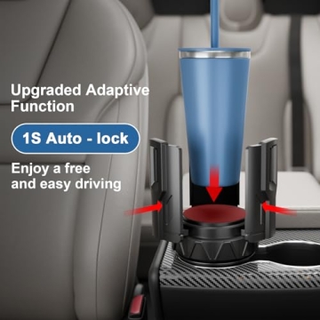 Fllik Self-Size Car Cup Holder Expander, Adjustable Cup Holder Expander for Car. Cup Holder Adapter for Large Yeti, Stanley, Nalgene, Owala Tumbler & Mugs. Car Holder Insert Accessories