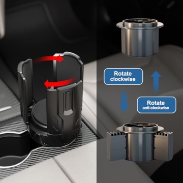 Fllik Self-Size Car Cup Holder Expander, Adjustable Cup Holder Expander for Car. Cup Holder Adapter for Large Yeti, Stanley, Nalgene, Owala Tumbler & Mugs. Car Holder Insert Accessories