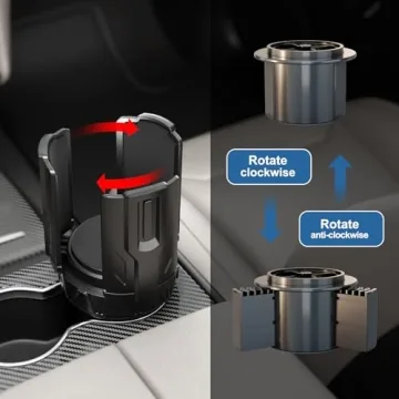 Fllik Self-Size Car Cup Holder Expander, Adjustable Cup Holder Expander for Car. Cup Holder Adapter for Large Yeti, Stanley, Nalgene, Owala Tumbler & Mugs. Car Holder Insert Accessories