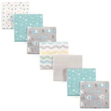 Luvable Friends Unisex Baby Flannel Blankets 7-Pack