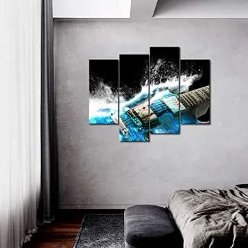 Guitar Wall Art Music Canvas for Music Room The Picture Print On Canvas Music Pictures for Music Stu...