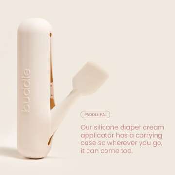 Buddle Paddle Pal Baby Diaper Cream Spatula Silicone Applicator with Carrying Case, Smooth & Mess-Fr...