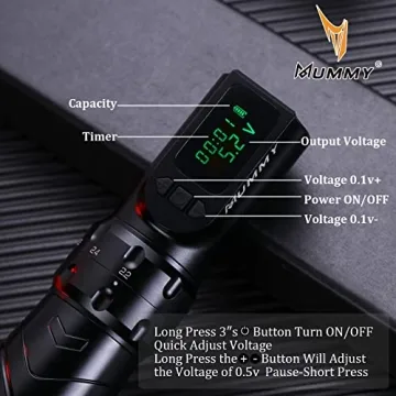 Mummy Anubis Tattoo Pen with Adjustable Strokes and Long Battery Life