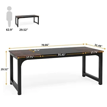 Spacious Tribesigns 70.8” Executive Desk for Office