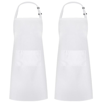 Syntus Adjustable Bib Apron - Waterdrop Resistant with Pockets for Cooking & Crafting