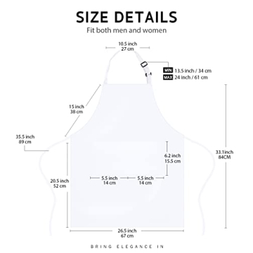 Syntus Adjustable Bib Apron Waterdrop Resistant with Pockets