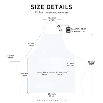 Syntus Adjustable Bib Apron Waterdrop Resistant with Pockets