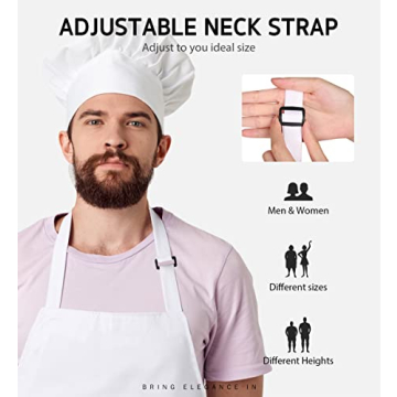 Syntus Adjustable Bib Apron Waterdrop Resistant with Pockets