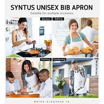 Syntus Adjustable Bib Apron Waterdrop Resistant with Pockets