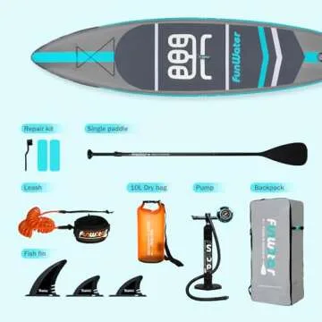 FunWater Stand Up Paddle Board Ultra-Light Inflatable Paddleboard with SUP Accessories for Adults & Youth of All Skill Levels