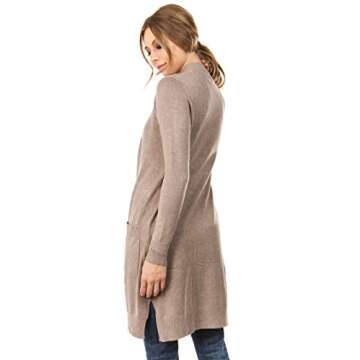 CIELO Women's Long Sleeve Sweater Duster Cardigan Camel S